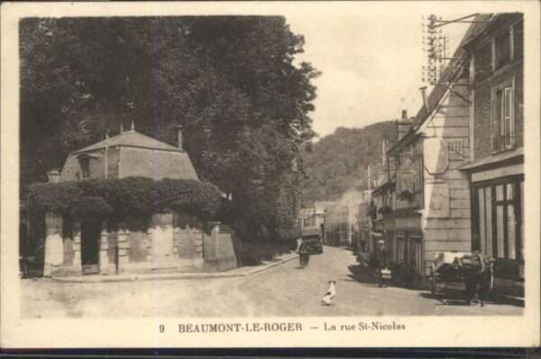 Beaumont-le-Roger Rue Saint Nicolas Kutsche Hund