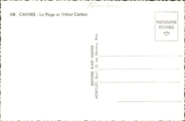 Cannes Alpes-Maritimes Cannes Plage Hotel Carlton – Bild 2