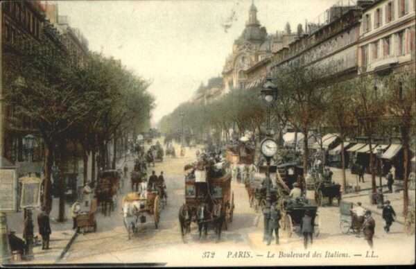 Paris Kutsche Pferd Boulevard Italiens