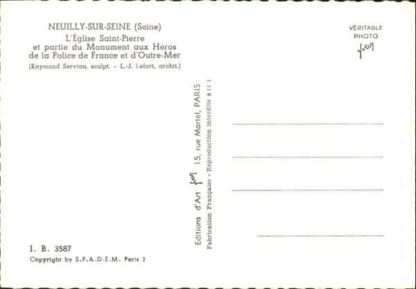 Neuilly-sur-Seine Eglise Saint-Pierre Monument aux Heros – Bild 2