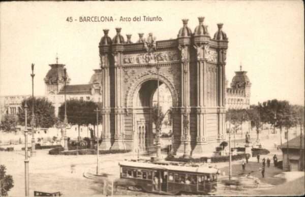 Barcelona Cataluna Barcelona Arco Triunfo Strassenbahn