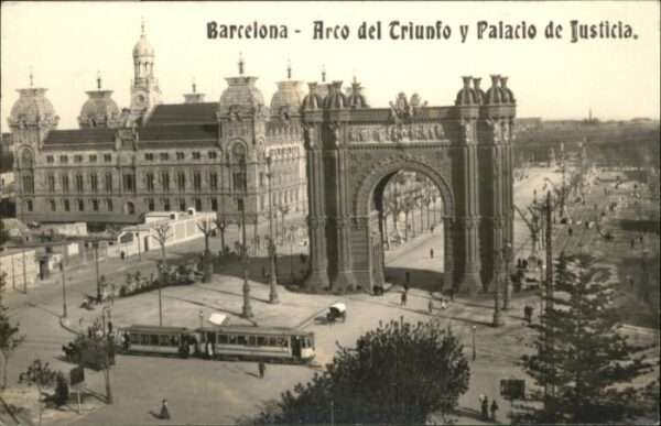 Barcelona Cataluna Barcelona Strassenbahn Arco Triunfo Pal