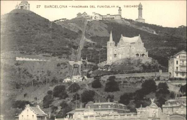 Barcelona Cataluna Barcelona Funicular Tibidabo Zahnradbah