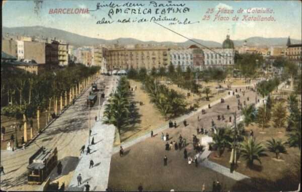 Barcelona Cataluna Barcelona Strassenbahn Plaza Cataluna