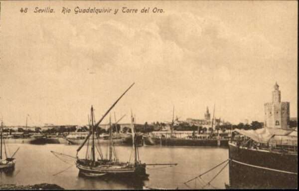 Sevilla Andalucia Sevilla Rio Guadalquivir Torre Oro