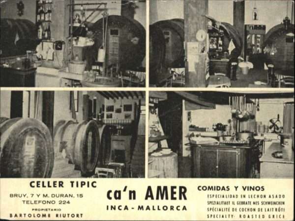 Mallorca Inca Celler Tipic Comidas Vinos
