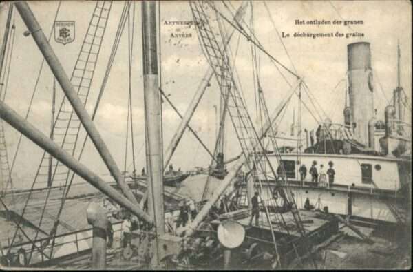 Anvers Antwerpen Anvers le dechargement des grains