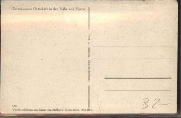 Ypern Ypres Ypern Zerschossene Ortschaft – Bild 2