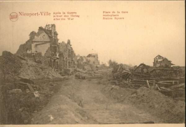 Nieuport-Bains Nieuport Place de la Gare Zerstörung