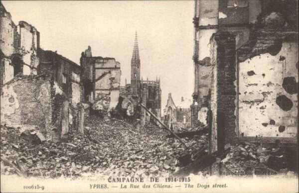 Ypern Ypres Ypres la Rue des Chiens Zerstörung