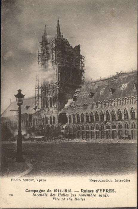 Ypern Ypres Ypres Incendie des Halles