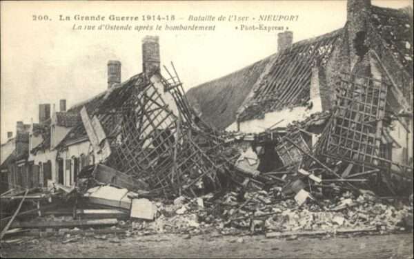 Nieuport-Bains Nieuport la rue d_Ostende Zerstörung