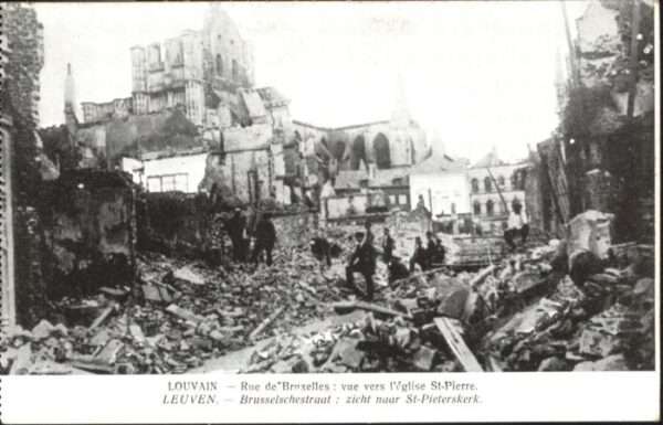 Louvain Flandre Louvain Rue de Bruxelles Zerstörung
