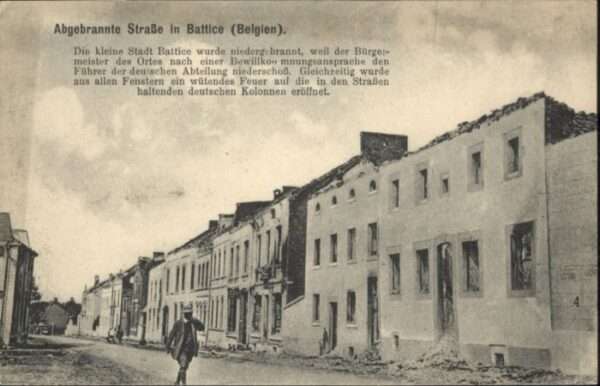 Battice abgebrannte Strasse