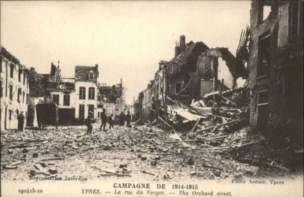 Ypern Ypres Ypres la rue du Verger Zerstörung