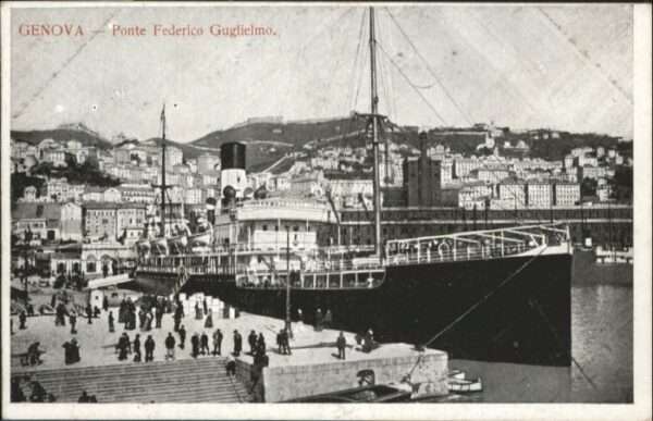 Genova Genua Liguria Genova Ponte Federico Guglielmo Dampfer