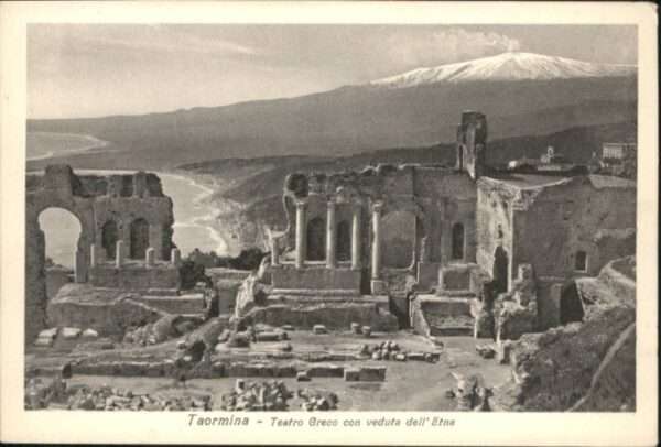 Taormina Sizilien Taormina Teatro Greco Etna