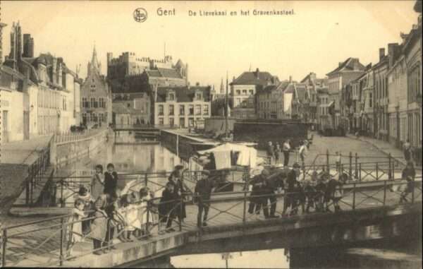 Gent Gand Flandre Gent Lievekaai Gravenkasteel