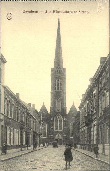Iseghem Flandre Sint-Hiloniuskerk Straat