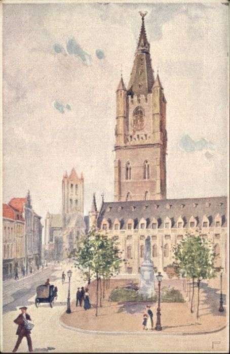 Gent Gand Flandre Gent Gand Belfort Lakenhalle Beffroi Ha