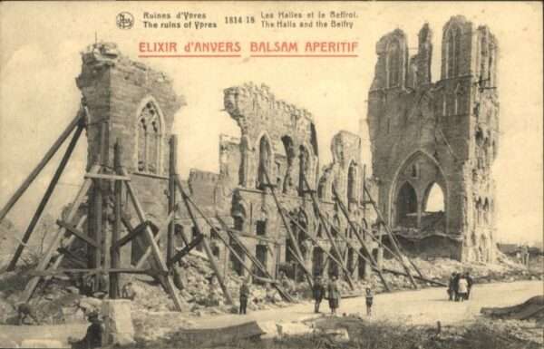 Ypern Ypres Ypres Ruines Halles Beffroi