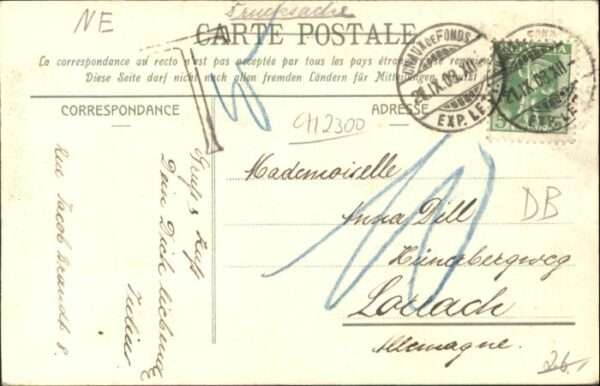 La Chaux-de-Fonds Rue Leopold Robert Brunnen Strassenbahn – Bild 2