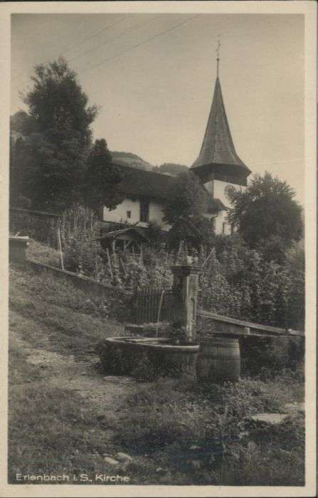 Erlenbach Simmental Kirche Brunnen
