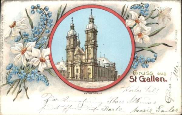 St Gallen SG St_Gallen Kathedrale Blumen