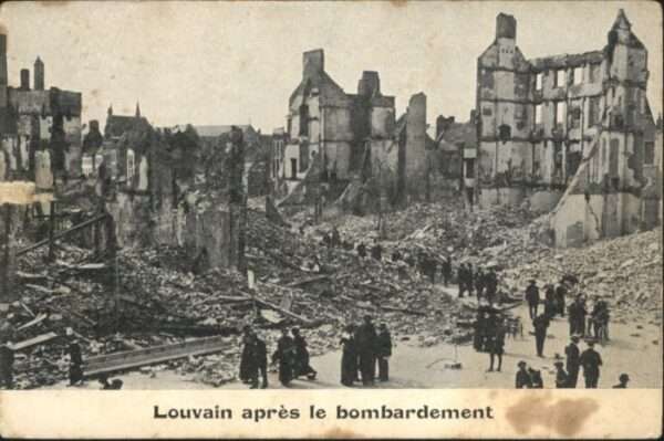 Louvain Flandre Louvain Apres le bombardement
