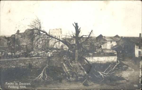 Somme Departement Doutrien Kirche Zerstörung Feldpost