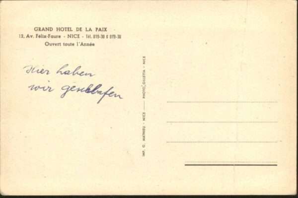 Nice Alpes Maritimes Nice Grand Hotel de la Paix – Bild 2