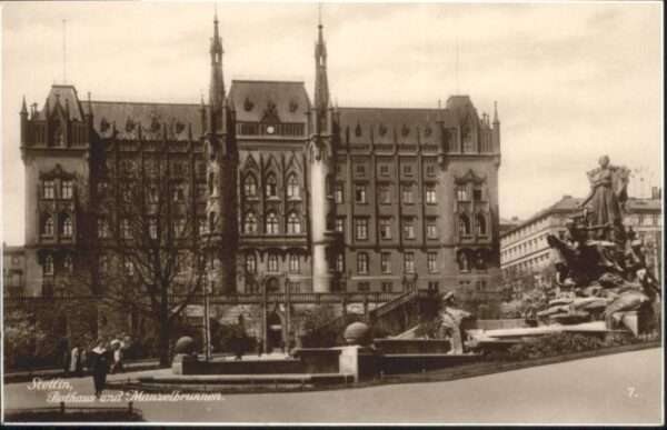 Stettin Szczecin Pommern Stettin Rathaus Manzelbrunnen