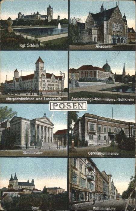 Posen Poznan Posen Schloss Akademie Dom Wilhelmplatz