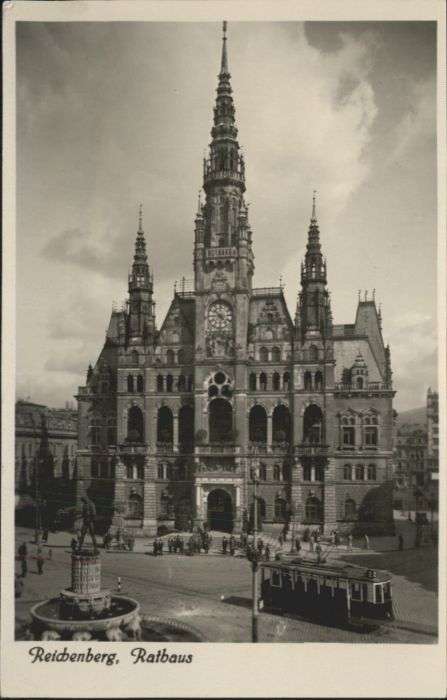 Reichenberg Liberec Boehmen Strassenbahn Rathaus