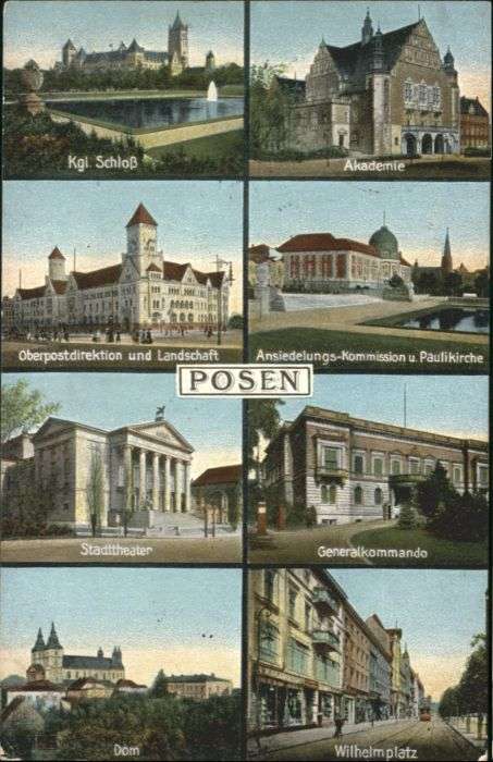 Posen Poznan Posen Schloss Akademie Dom Wilhelmplatz