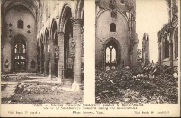 Ypern Ypres Ypres Cathedrale Saint-Martin Bombardem