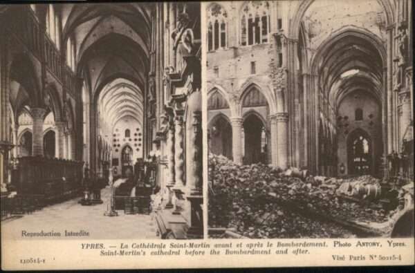 Ypern Ypres Ypres Cathedrale Saint-Martin Bombardem