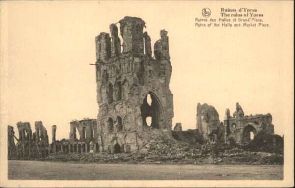 Ypern Ypres Ypres Halles Grand Place Ruines Zerstör