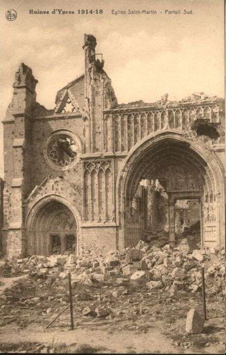 Ypern Ypres Ypres Eglise Saint-Martin Zerstörung