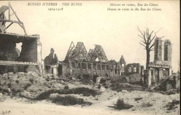 Ypern Ypres Ypres Maison Rue Chiens Ruines Zerstöru