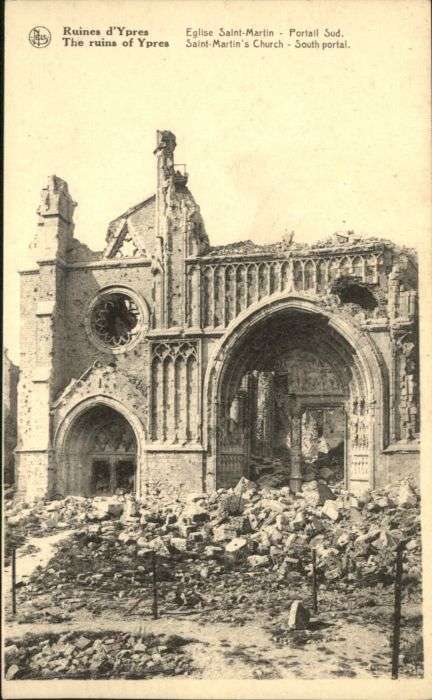 Ypern Ypres Ypres Eglise Saint-Martin Ruines Zerstö