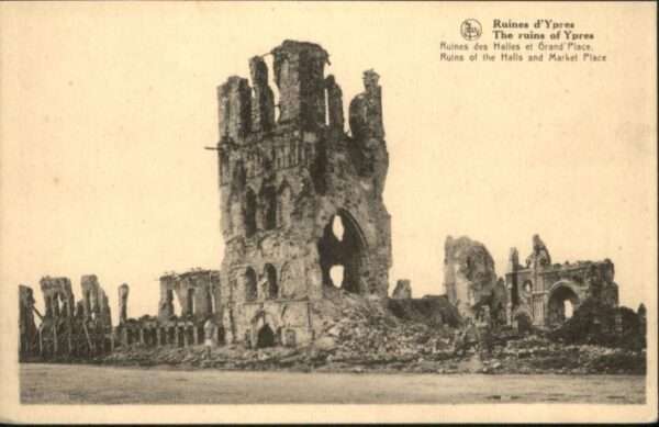 Ypern Ypres Ypres Halles Grand Place Ruines Zerstör