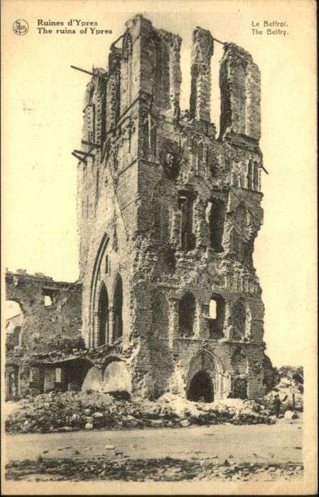 Ypern Ypres Ypres Beffroi Ruines Zerstörung
