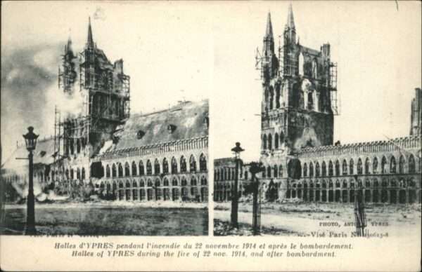 Ypern Ypres Ypres Halles Bombardement Zerstörung