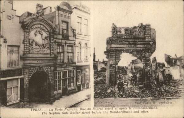 Ypern Ypres Ypres Porte Neptune Rue Beurre Bombarde