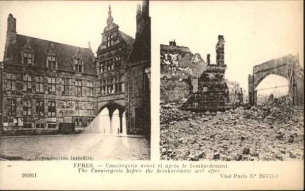 Ypern Ypres Ypres Conciergerie Bombardement Zerstör