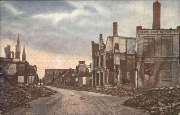 Ypern Ypres Ypres Rue Beurre Zerstörung