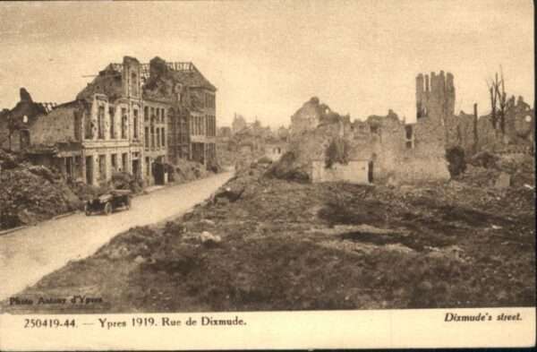 Ypern Ypres Ypres Rue Dixmude Zerstörung