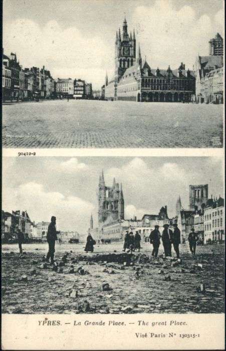 Ypern Ypres Ypres Great Place Grand Place Zerstörun