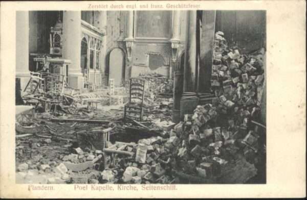 Poelkapelle West-Vlaanderen Poelkapelle Kirche Flandern Zerstörung